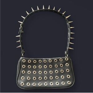 Black Studded Shoulder Bag